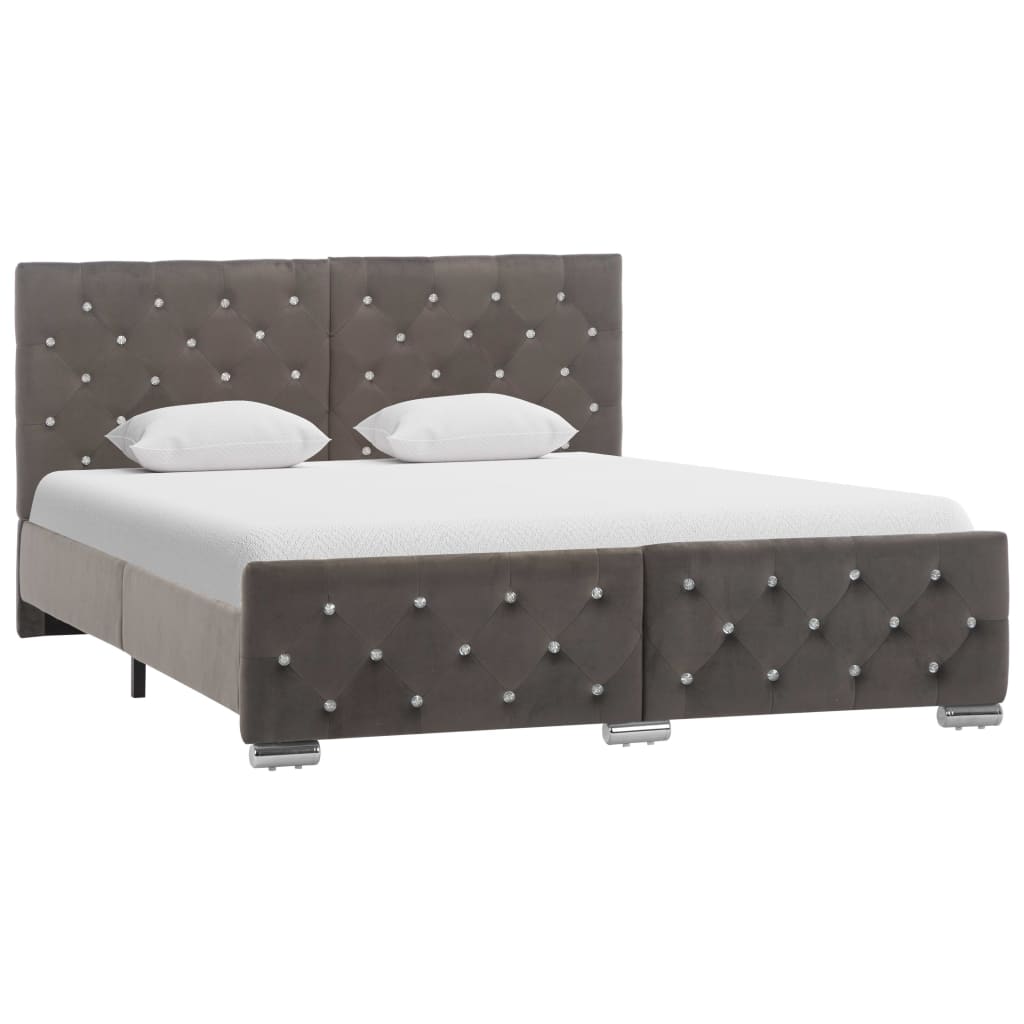 vidaXL Bed Frame Grey Velvet 140x200 cm