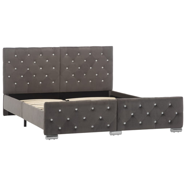 vidaXL Bed Frame Grey Velvet 140x200 cm