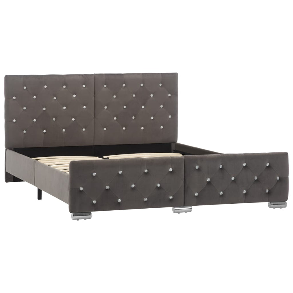 vidaXL Bed Frame Grey Velvet 140x200 cm