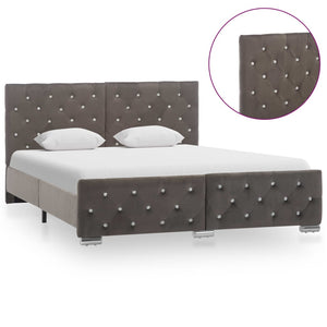vidaXL Bed Frame Grey Velvet 140x200 cm