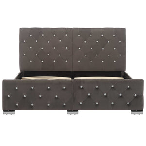 vidaXL Bed Frame Grey Velvet 140x200 cm