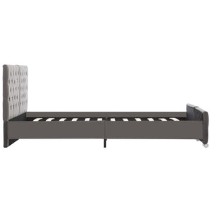 vidaXL Bed Frame Grey Velvet 140x200 cm