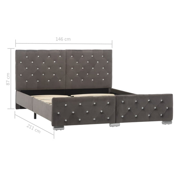 vidaXL Bed Frame Grey Velvet 140x200 cm
