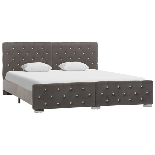 vidaXL Bed Frame Grey Velvet 160x200 cm
