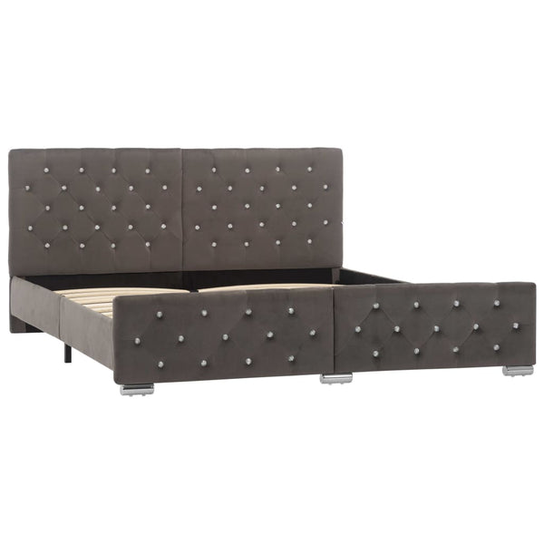 vidaXL Bed Frame Grey Velvet 160x200 cm