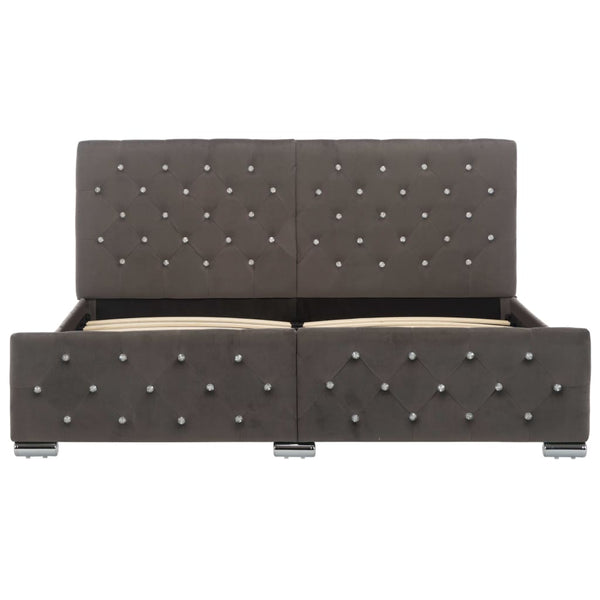 vidaXL Bed Frame Grey Velvet 160x200 cm