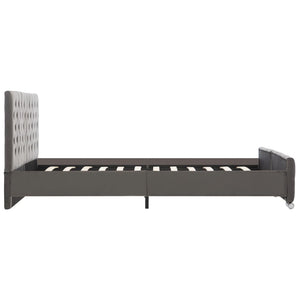 vidaXL Bed Frame Grey Velvet 160x200 cm