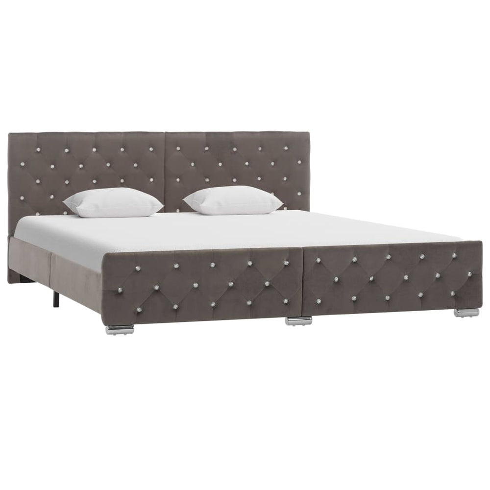 vidaXL Bed Frame Grey Velvet 180x200 cm