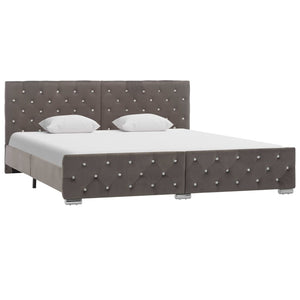 vidaXL Bed Frame Grey Velvet 180x200 cm