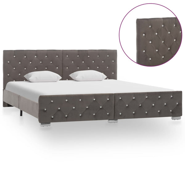 vidaXL Bed Frame Grey Velvet 180x200 cm