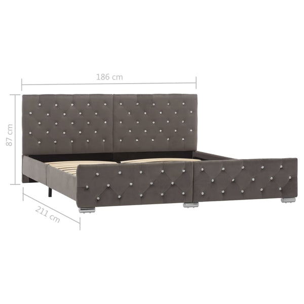 vidaXL Bed Frame Grey Velvet 180x200 cm