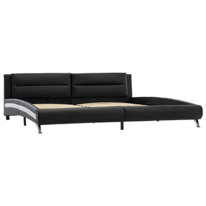 vidaXL Bed Frame with Headboard Black 160 x 200 cm Faux Leather