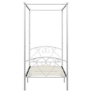 vidaXL Canopy Bed Frame White Metal 100 x 200 cm