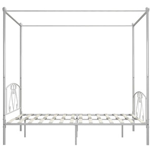 vidaXL Canopy Bed Frame White Metal 200 x 200 cm