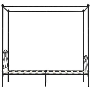 vidaXL Canopy Bed Frame Black Metal 100 x 200 cm
