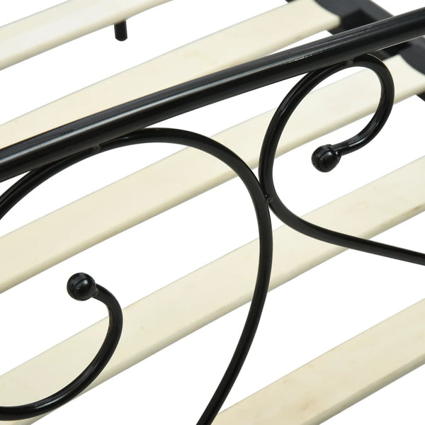 vidaXL Four-Poster Bed Frame Black Metal 140 x 200 cm