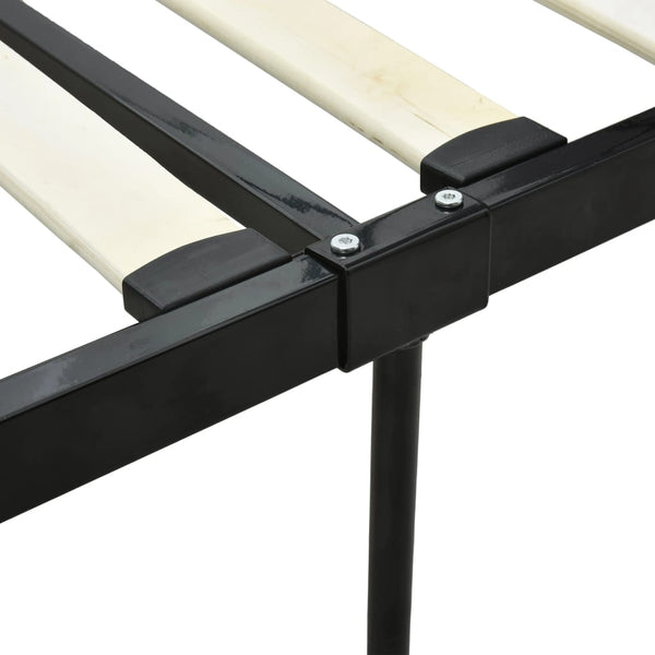 vidaXL Four-Poster Bed Frame Black Metal 140 x 200 cm