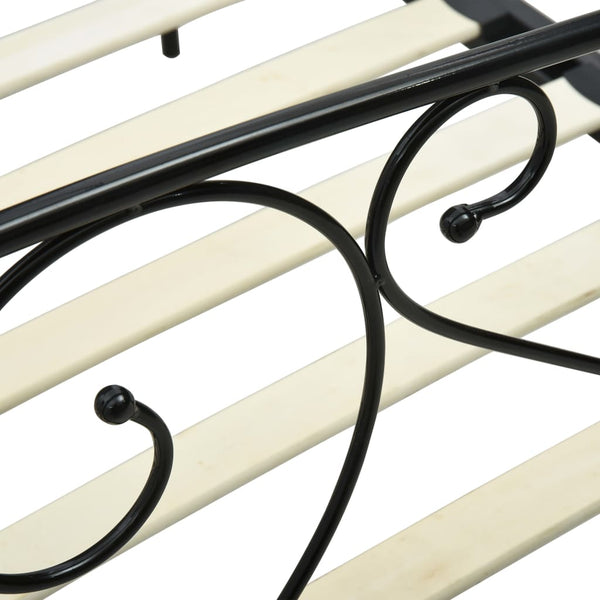 vidaXL Four-Poster Bed Frame Black Metal 160 x 200 cm