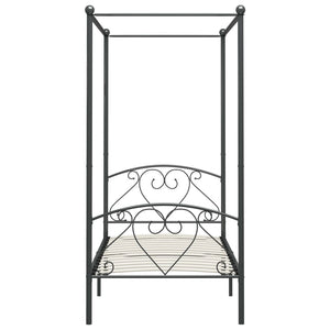vidaXL Canopy Bed Frame Grey Metal 90 x 200 cm