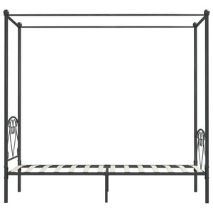 vidaXL Canopy Bed Frame Grey Metal 90 x 200 cm