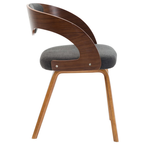 vidaXL Dining Chairs 4 pcs Dark Gray Bentwood and Fabric