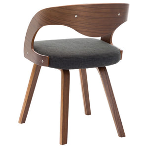 vidaXL Dining Chairs 4 pcs Dark Gray Bentwood and Fabric