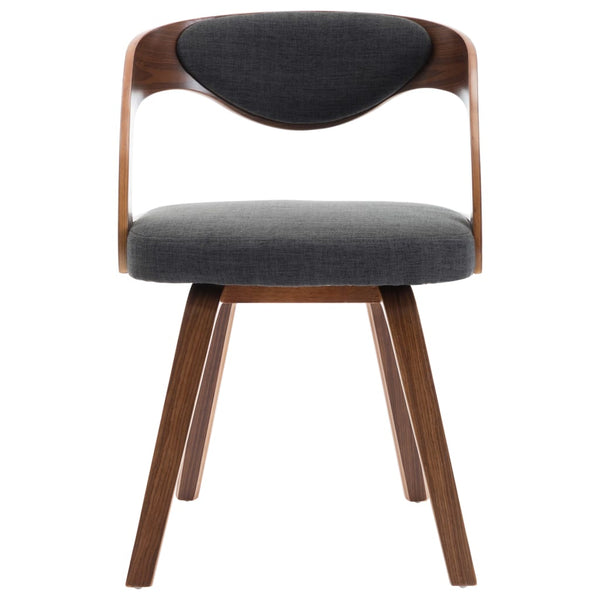 vidaXL Dining Chairs 6 pcs Dark Grey Bentwood and Fabric