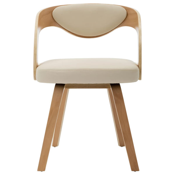 vidaXL Dining Chairs 4 pcs Cream Bentwood and Artificial Leather