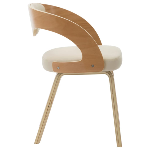 vidaXL Dining Chairs 4 pcs Cream Bentwood and Artificial Leather