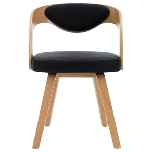 vidaXL Dining Chairs 4 pcs Black Bentwood and Faux Leather