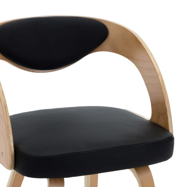 vidaXL Dining Chairs 4 pcs Black Bentwood and Faux Leather