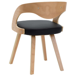vidaXL Dining Chairs 6 pcs Black Bentwood and Faux Leather