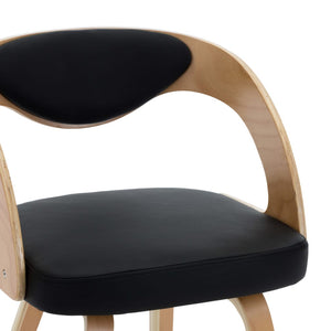 vidaXL Dining Chairs 6 pcs Black Bentwood and Faux Leather