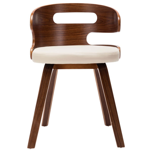 vidaXL Dining Chairs 6 pcs Cream Bentwood and Faux Leather