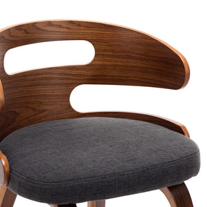 vidaXL Dining Chairs 4 pcs Dark Gray Bentwood and Fabric