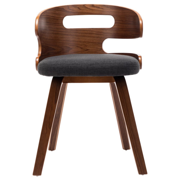 vidaXL Dining Chairs 6 pcs Dark Grey Bentwood and Fabric