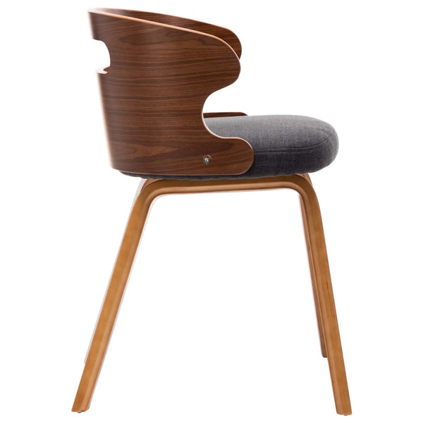 vidaXL Dining Chairs 6 pcs Dark Grey Bentwood and Fabric
