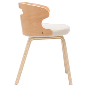 vidaXL Dining Chairs 4 pcs Cream Bentwood and Artificial Leather