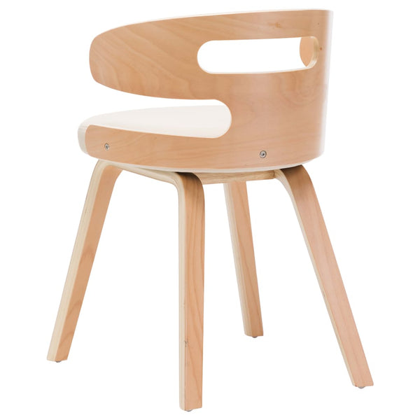 vidaXL Dining Chairs 4 pcs Cream Bentwood and Artificial Leather