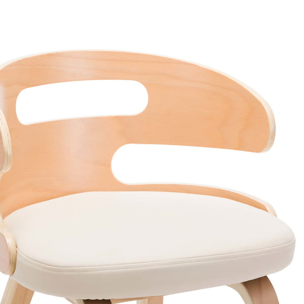 vidaXL Dining Chairs 4 pcs Cream Bentwood and Artificial Leather