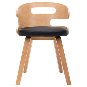 vidaXL Dining Chairs 6 pcs Black Bentwood and Faux Leather