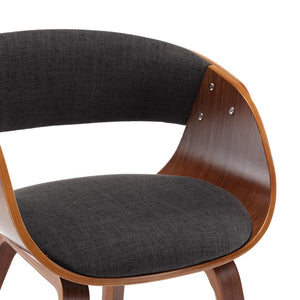 vidaXL Dining Chairs 2 pcs. Grey Bentwood and Fabric