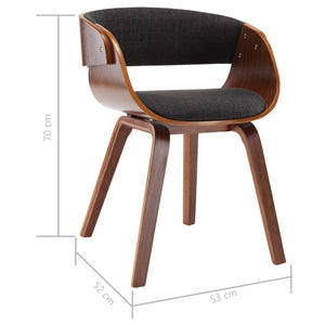vidaXL Dining Chairs 2 pcs. Grey Bentwood and Fabric