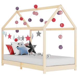 vidaXL Kids Bed Frame Solid Pine Wood 90 x 200 cm