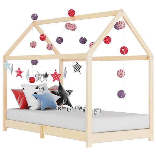 vidaXL Kids Bed Frame Solid Pine Wood 90 x 200 cm
