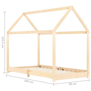vidaXL Kids Bed Frame Solid Pine Wood 90 x 200 cm