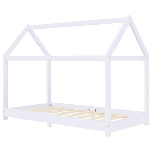 vidaXL Kids Bed Frame White Solid Pine Wood 70 x 140 cm