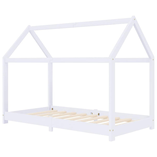 vidaXL Kids Bed Frame White Solid Pine Wood 70 x 140 cm