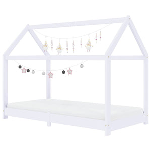 vidaXL Kids Bed Frame White Solid Pine Wood 70 x 140 cm