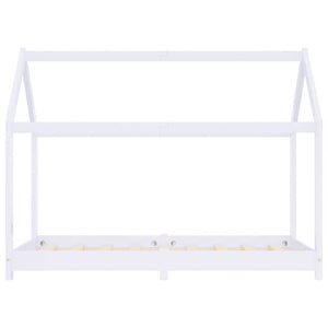 vidaXL Kids Bed Frame White Solid Pine Wood 70 x 140 cm